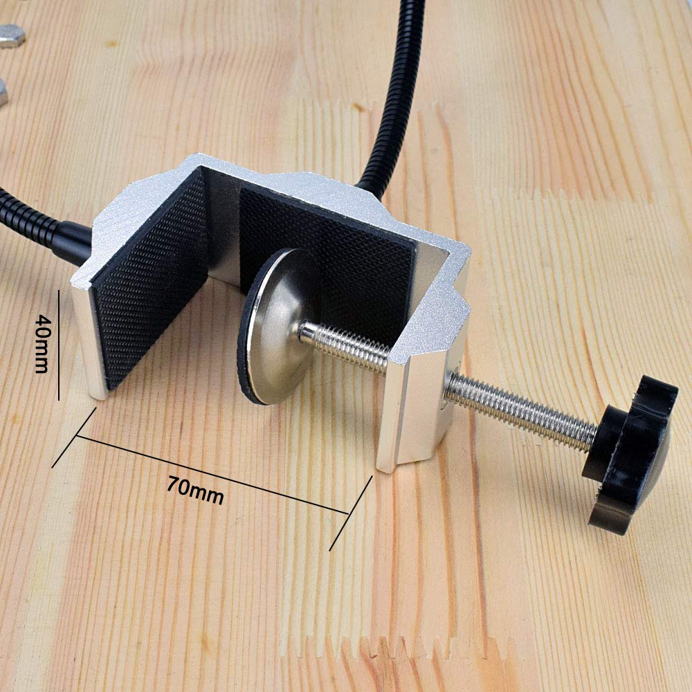 Usb 3X lente d'ingrandimento per saldatura lente d'ingrandimento luce di lavoro supporto per saldatore banco panca morsetto da tavolo con bracci flessibili 2 pezzi