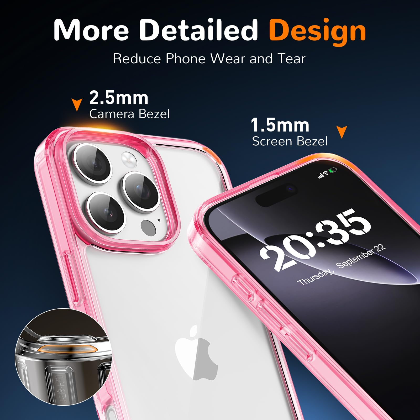 Clear Case for iPhone 15, Ultra Thin, Shockproof TPU Cover, Anti-Yellowing, Crystal Clear, Phone Case for Apple iPhone 15 - Clear — view 18