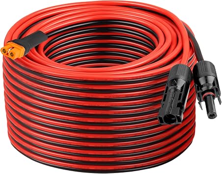 XRDS -RF 100FT 10AWG Solar Adapter Cable to XT60i - Tinned Copper Wire with PVC Jacket, XT60i Solar Extension Cable for Power Station and Portable Generator