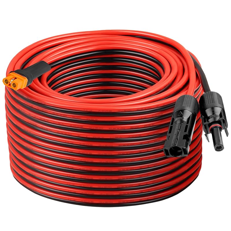 Cabo de Extensão Solar XRDS -RF 10AWG com Conector XT60i, Fio de Cobre Estanhado e Capa de PVC, 30,5 m