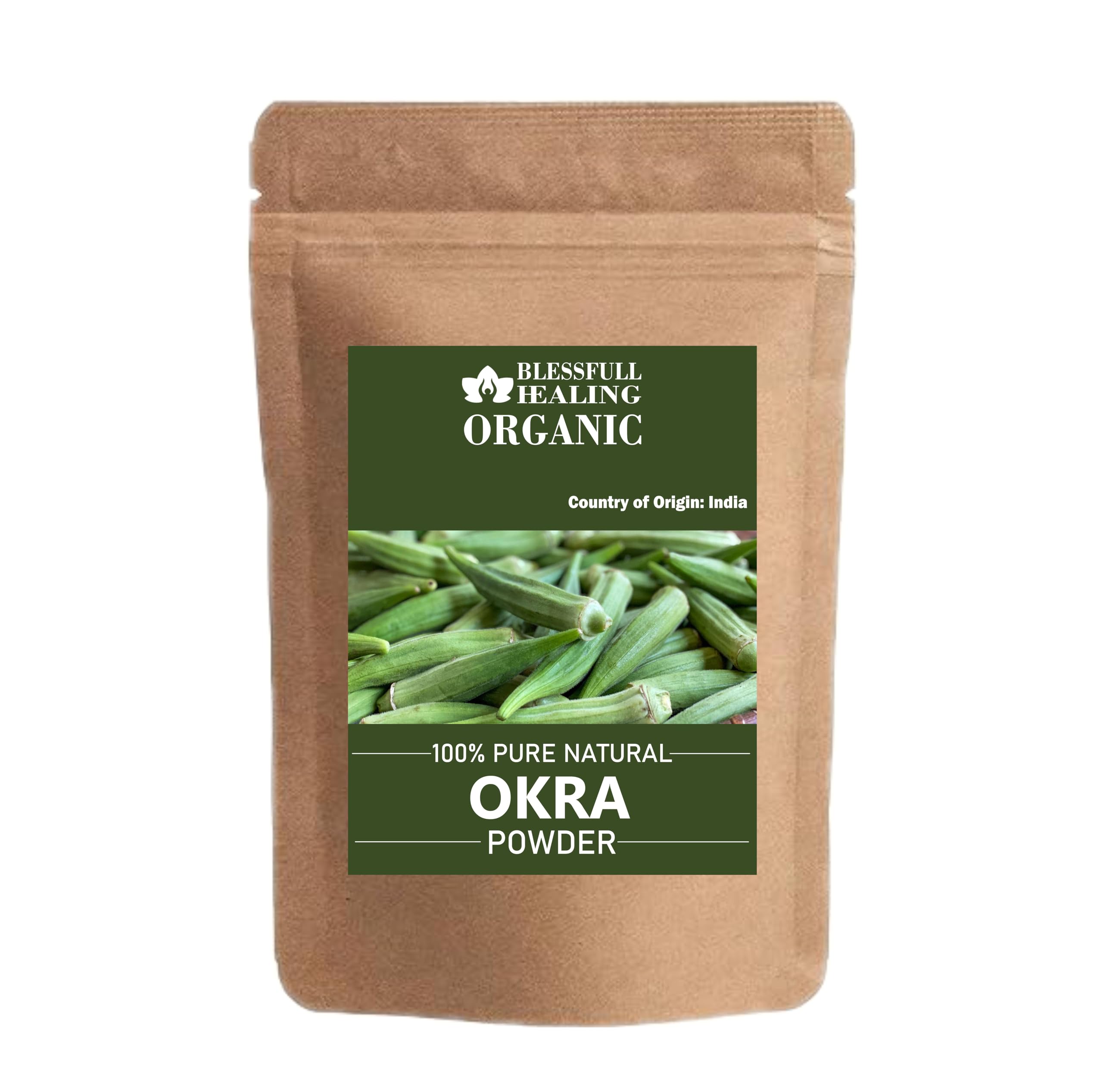 Organic Okra Powder 100% Pure Natural 100 Gram / 3.52 oz