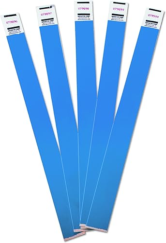 Miniatura 2 de Advantus Paquete de 500 muñequeras Tyvek de colores, 34 pulgadas de ancho x 10 pulgadas de largo, rectangular, azul, Tyvek, 500 unidades