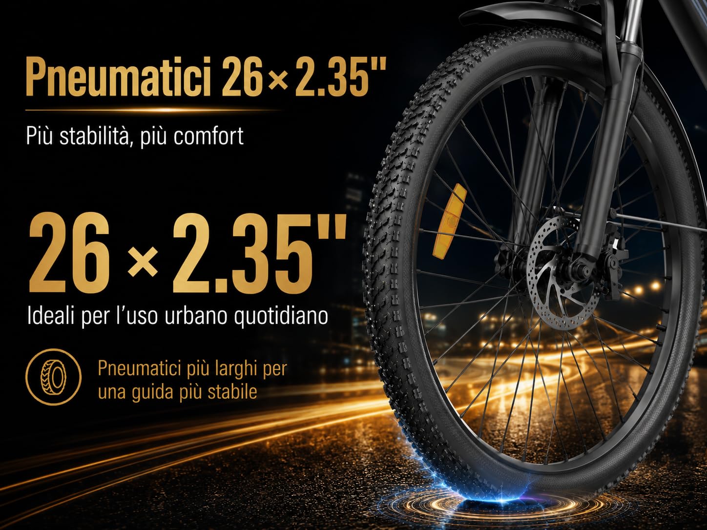 Bicicletta Elettrica 26 * 2,35 pollici pneumatici per adulti, bici elettrica a 7 velocità, batteria rimovibile 36V20AH, commuting urbano fino a 100-120 km, motore da 250W