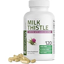Bronson Milk Thistle Silymarin Marianum &amp; Dandelion Extract Liver Health Support, Antioxidant Support, Detox, 120 Capsules