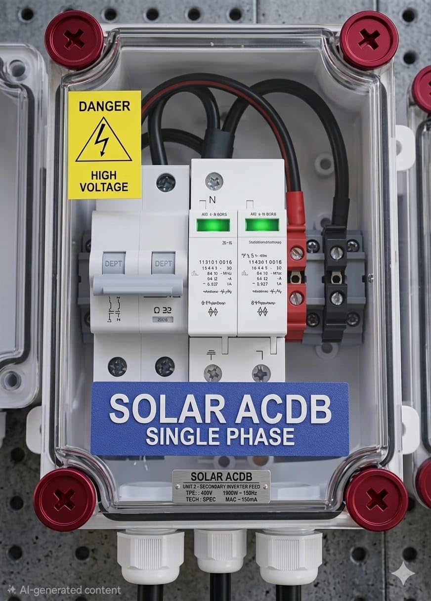 Single Phase Solar ACDB Distribution Box, 32A, MT Model (1, White, Standard)-image-49
