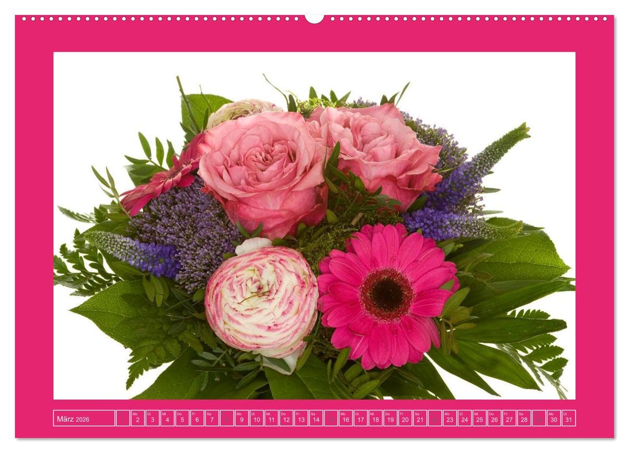 Für jeden Monat ein Dankeschön an Dich! - 12 Blumensträuße (hochwertiger Premium Wandkalender 2026 DIN A2 quer), Kunstdruck in Hochglanz: 12 schöne Blumensträuße (CALVENDO Natur)