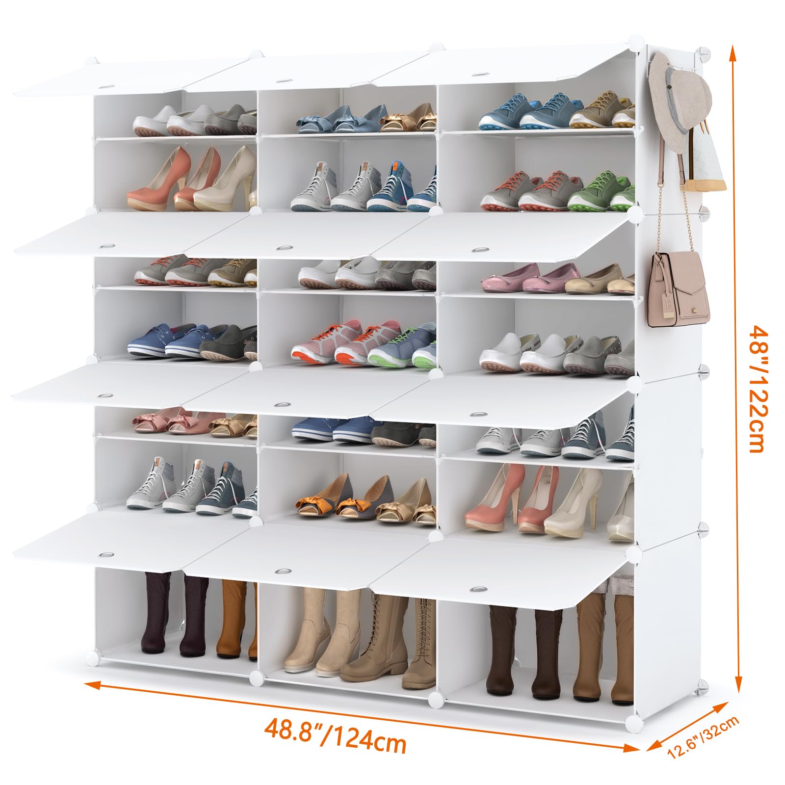 HOMIDEC Scarpiera, 7 livelli Scarpiera Ingresso 42 Paia Portascarpe, Scarpiere Armadio per Soggiorno, Camera da Letto