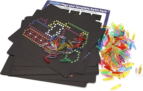 Paquete de clavijas de repuesto y plantillas para uso con tablero de luz creativa, accesorios de pantalla de luz mágica para niños, juguetes