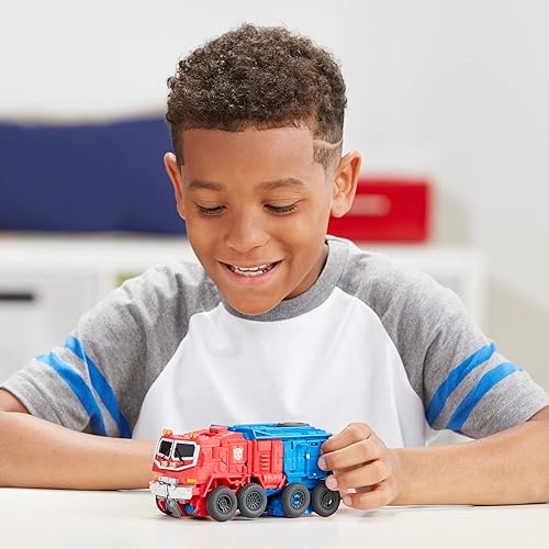 Miniatura 4 de Transformers Bumblebee Cyberverse Adventures Dinobots Unite Smash Changer Optimus Prime figura de acción, juguetes para niños y niñas de 6 años y