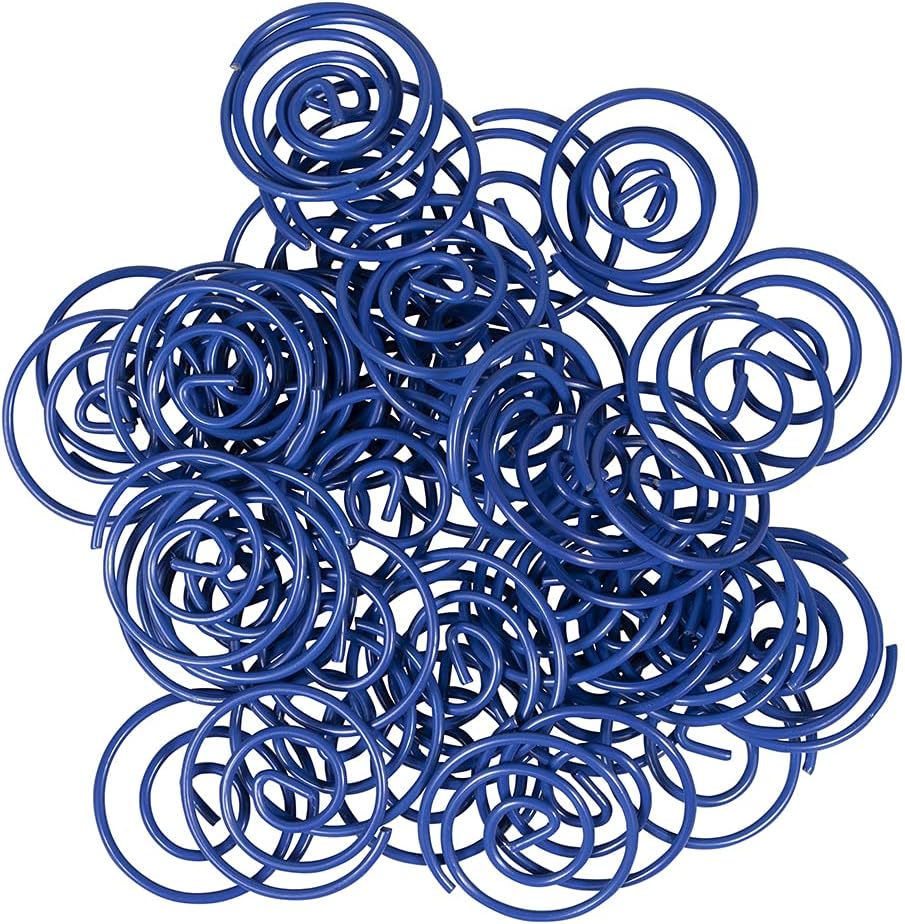 JAM PAPER Circular Paper Clips - Round Paperclips - Dark Blue - 50/Pack