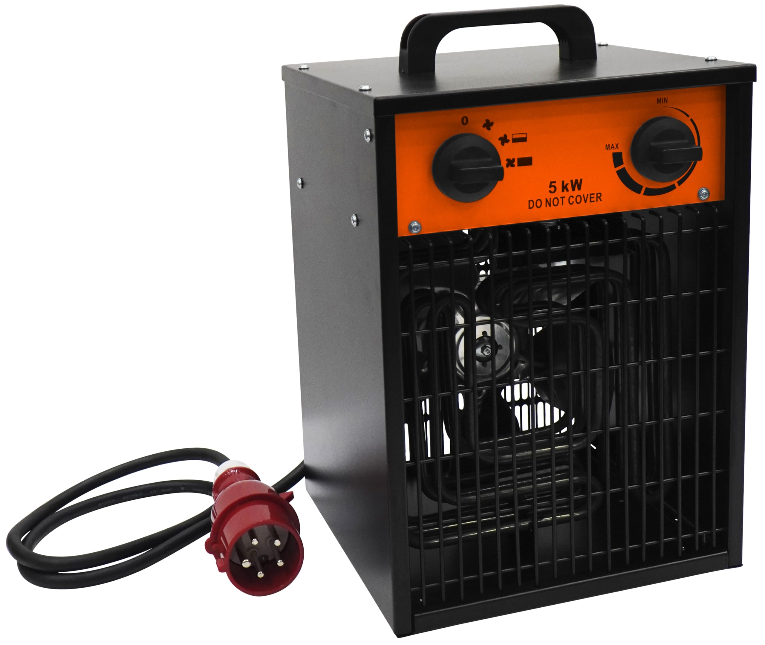 HOME It Grzejnik przemysłowy 400 V, 5000 W, 3 poziomy mocy, regulowany termostat, ogrzewanie do garażu, warsztatu i szopy
