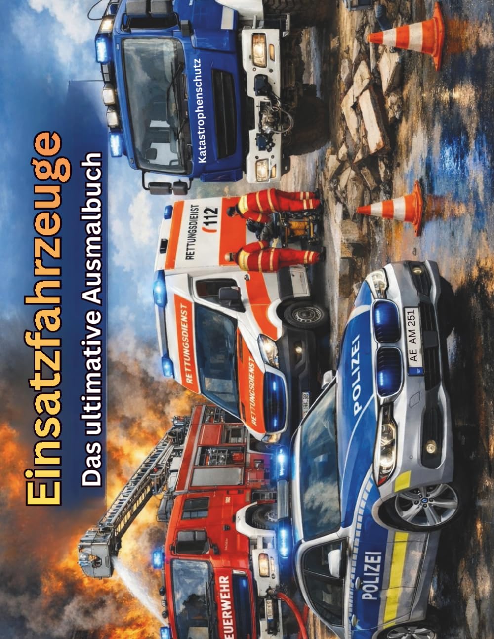 Einsatzfahrzeuge Das ultimative Ausmalbuch: Malbuch für Kinder - Rettungsfahrzeuge, Feuerwehr, Polizei und andere Fahrzeuge