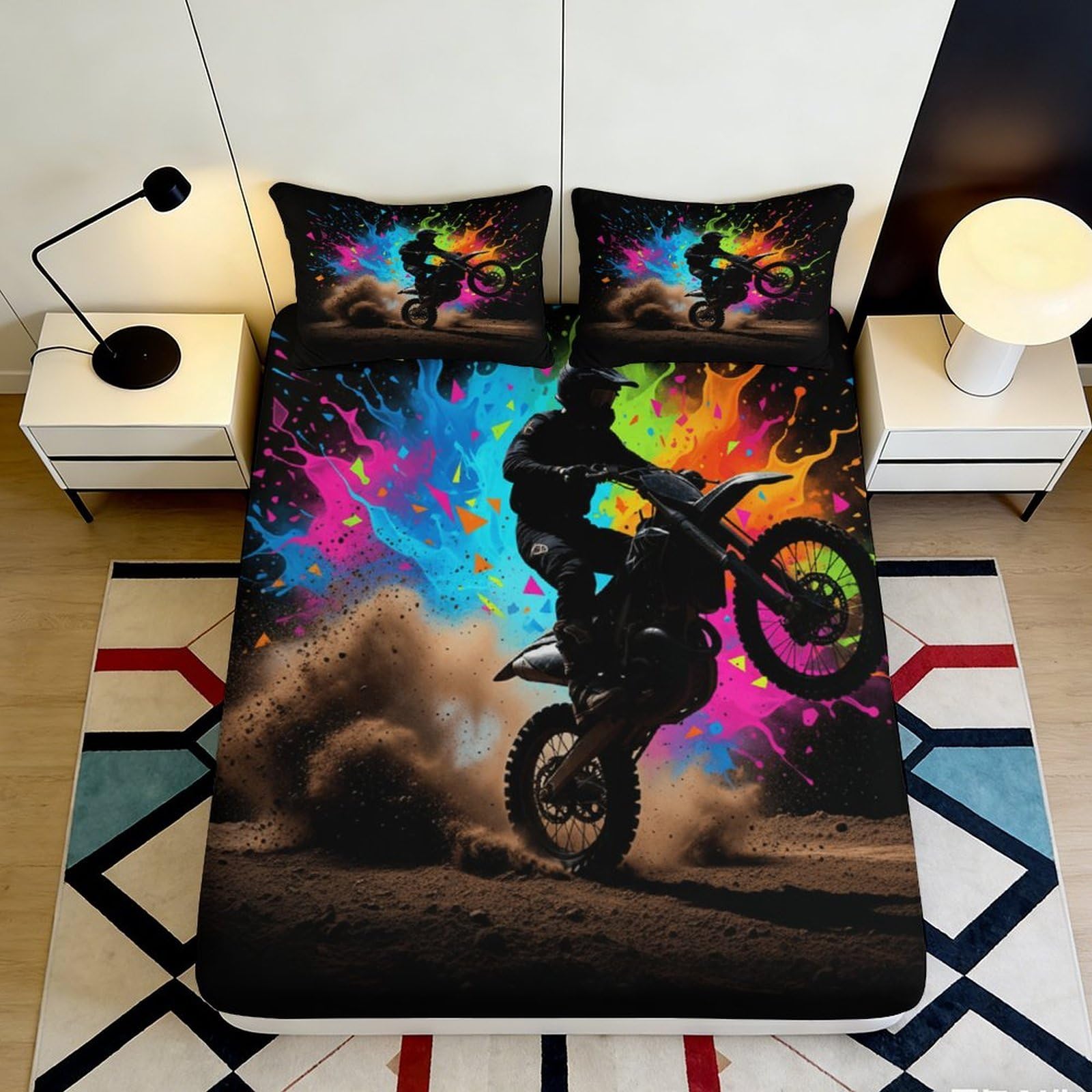 3D Printed Ocean Octopus Fitted Sheet Microfiber Deep Pocket Non-Slip Bedroom Bedding Full Wrap Mattress Fitted Cover for Adults Youth 120x200x25cm