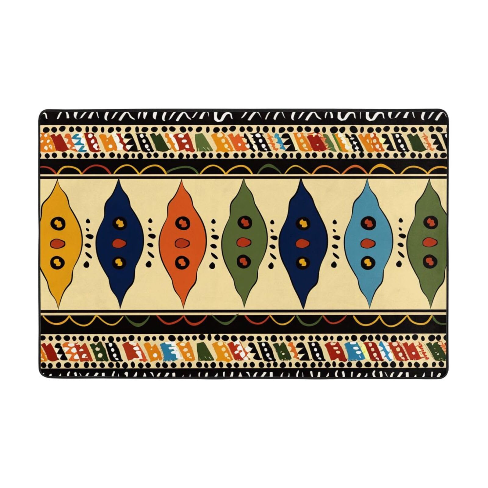 Tapis en flanelle motif africain traditionnel bohème chic 183cm