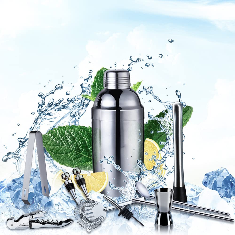 Cocktail Shaker Set Holzständer - Professioneller Barkeeper Organizer Für Küche & Bar