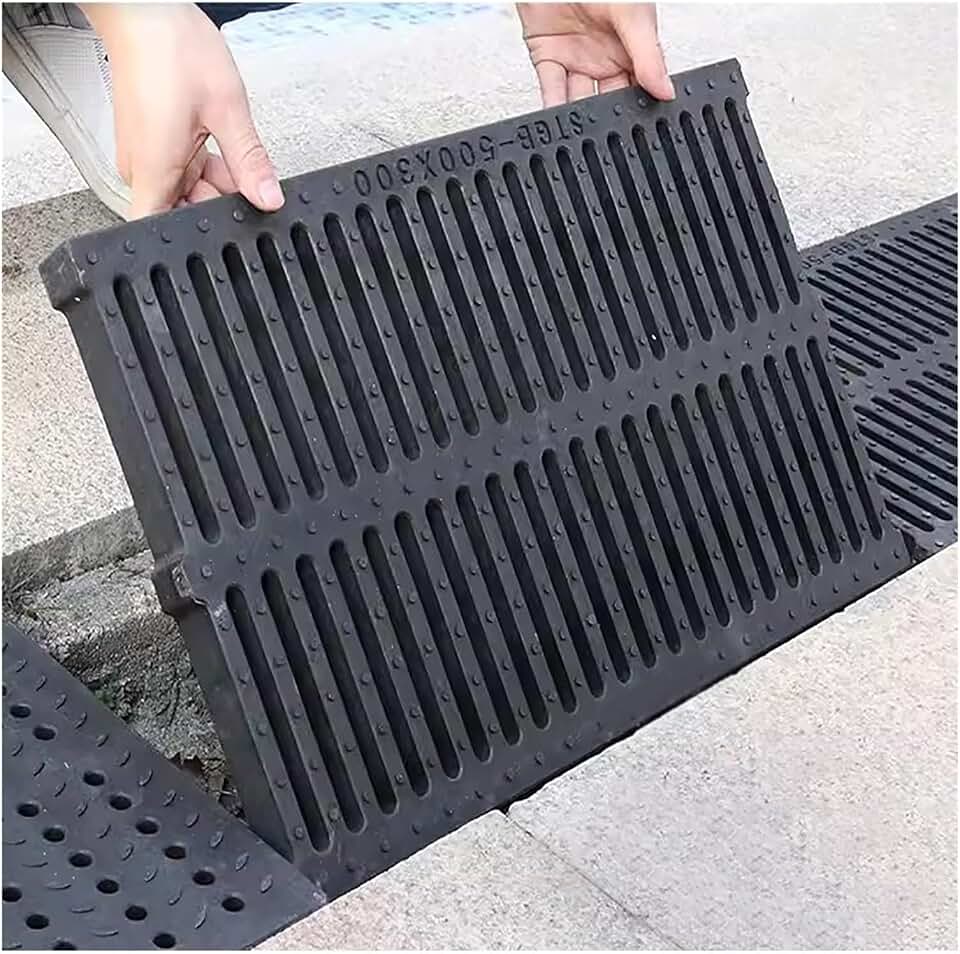 Plastic Grate Sewer Drain Covers | Underground Water Discharge | Floor Channel Drain Covers | Outdoor Rainwater Well Gutter Plates(50X40X4CM/19.5X15.6X1.56IN)