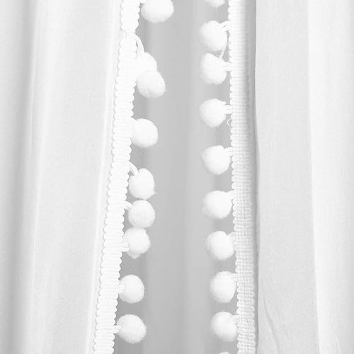 Miniatura 9 de Toldo de cama con mosquitera para niñas, cómoda tienda de campaña de algodón para cuna de bebé, cama para niños, diseño de bolas de piel blanca