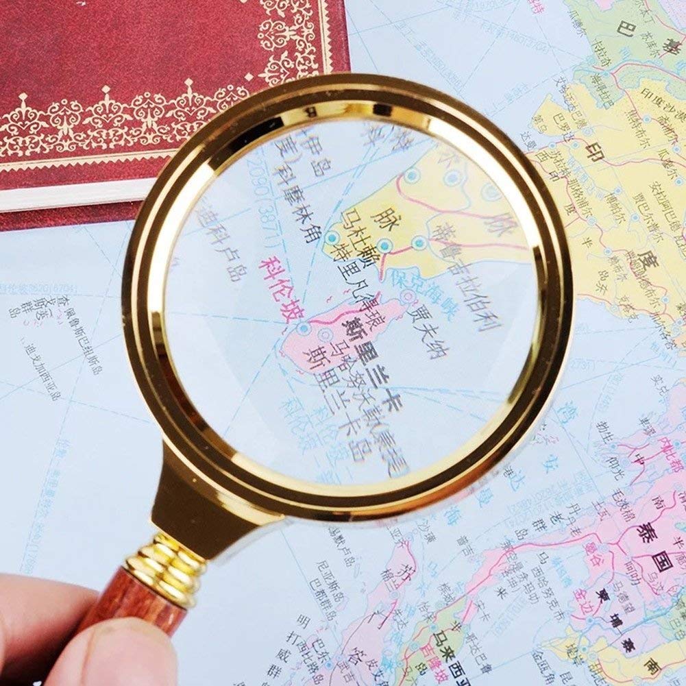 Lupa de monedas de Alta definición de 5 aumentos, con Mango Rojo, de Mano, práctica, para lectura de ancianos, de, para identificación, relojes, ma