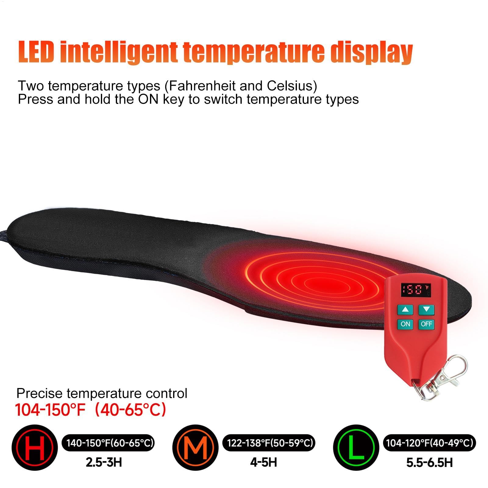 Semelles Chauffantes pour Homme Respirantes, Lavables, Thermiques, Coussins | Semelles Chauffantes Électriques Respirantes Lavables Ski Moto Randonnée Camping Chasse