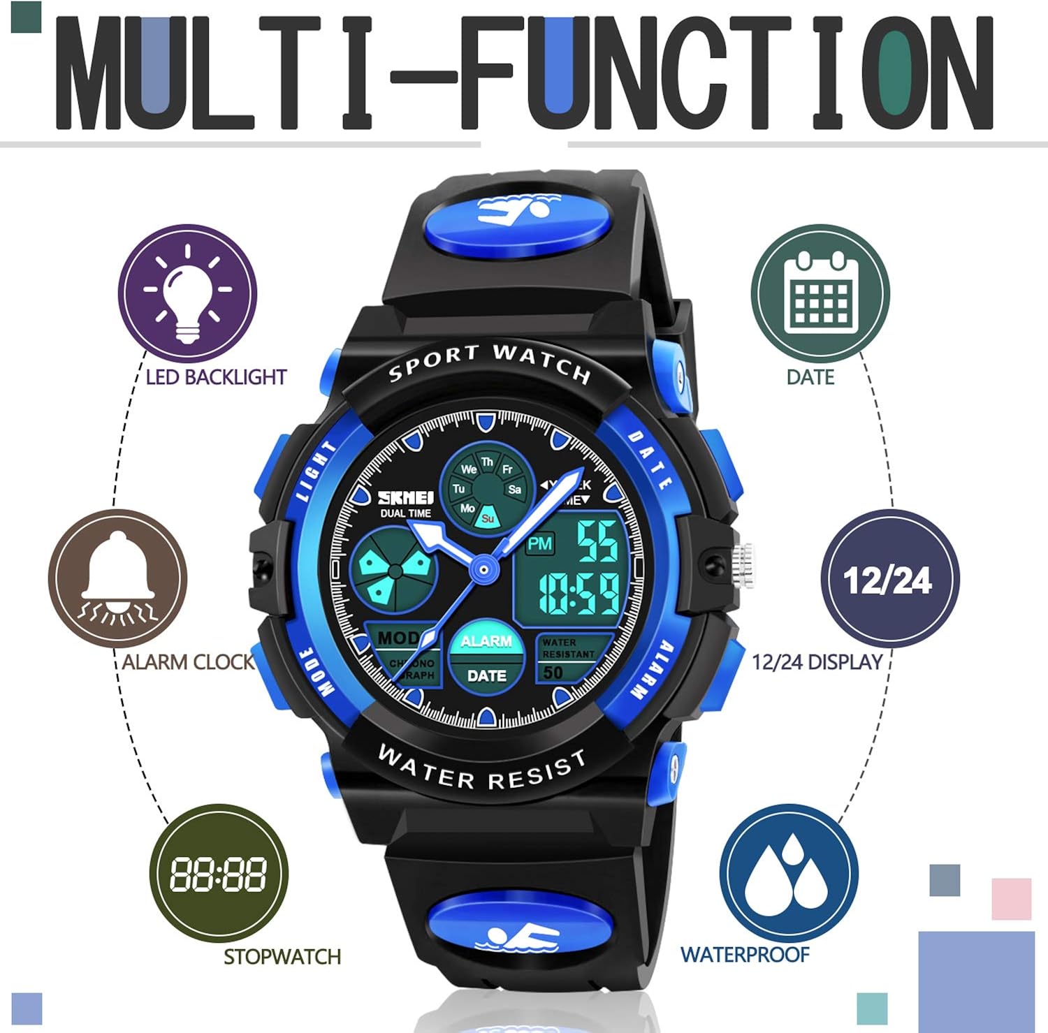 Boy Digital Watch Gifts for 5-15 Year Old Boys Girl Teen, Sports Watch Toys for 6-16 Year Old Boy Girl Present for Kids Age 6-16 : Clothing, Shoes & Jewelry