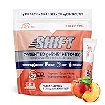 Real Ketones BHB Exogenous Ketones Drink Mix Packets Keto Electrolytes Powder Packets No Sugar with 4 Main Fasting Electrolytes Plus Hydrating Patented Keto BHB - 30 Count Peach Caffeine