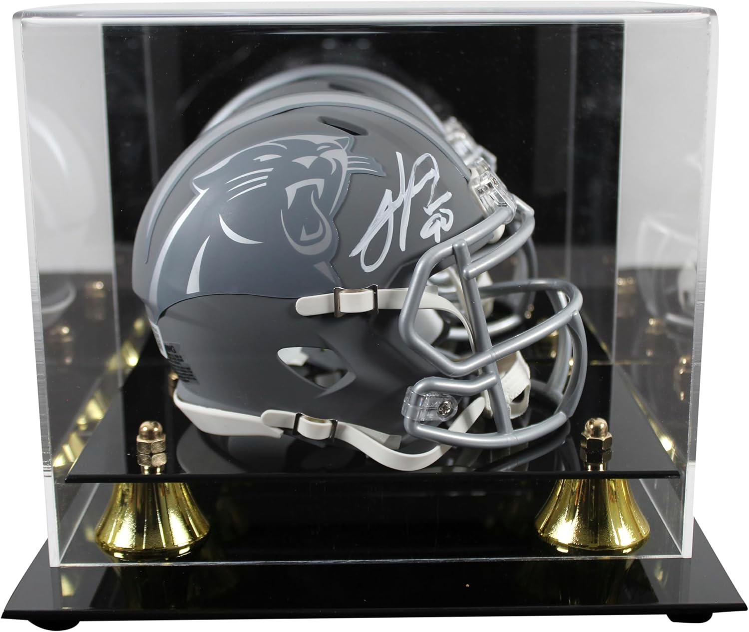 Panthers Julius Peppers Signed Slate Speed Mini Helmet W/Case BAS Witnessed