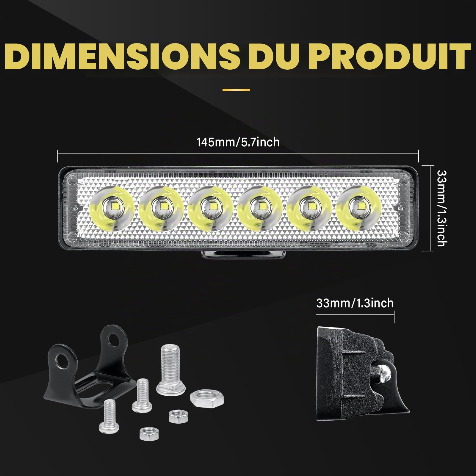 SKYWORLD 4 Pcs Led Phare 15 cm 6 Pouces 18W Mini Phare de Travail | Longue Portee Phare Led, Spot Feux de Travail Lampe 12V 24V Hors route pour 4x4 Offroad Voiture Vehicule Camion Tracteur SUV