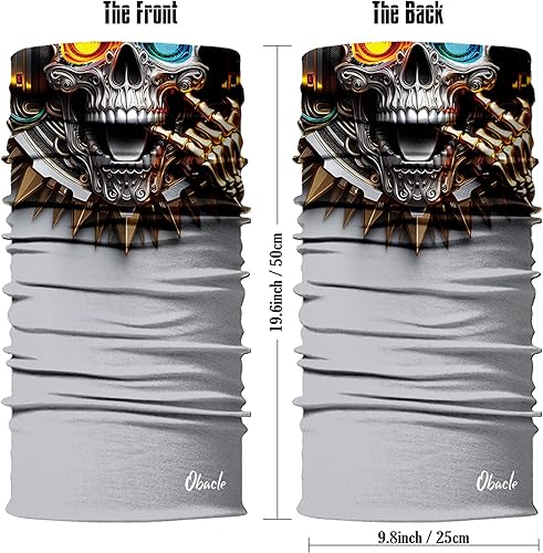 Miniatura 227 de Obacle - Tapabocas con cuello polar y de estilo de pañuelo contra el polvo y el sol para hombre y mujer Calavera Azul Ojo y Nariz