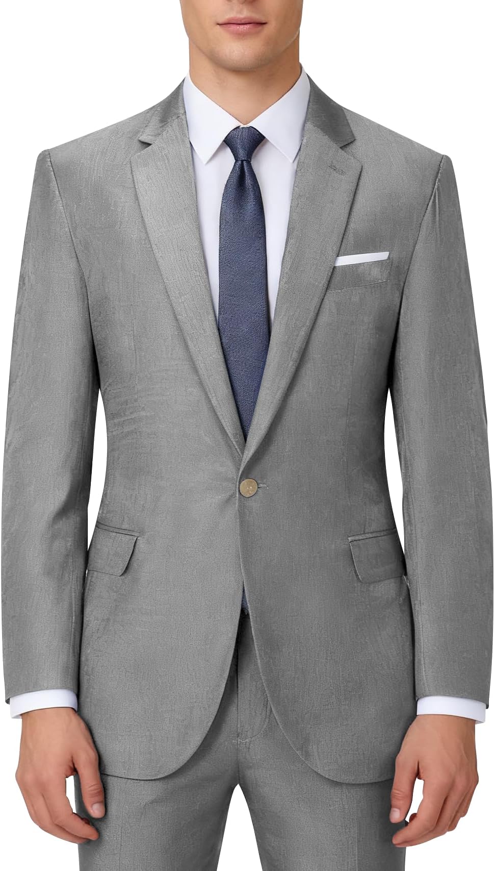 Men 2 Piece Suit Set Summer Lightweight Slim Fit 1 Button Prom Tuxedo Men Suit Blazer Pants for Beach Wedding