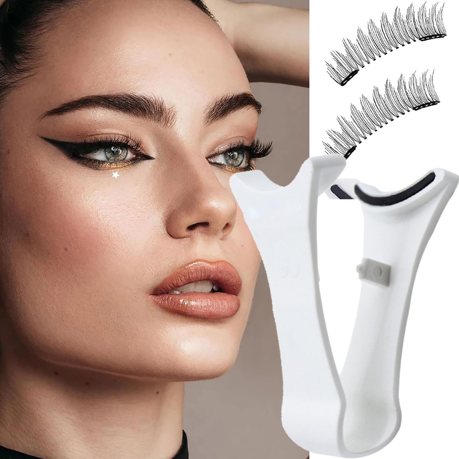 Ciglia Magnetiche Riutilizzabili E Strumenti Per Lash Magnetici | Kit 4 Paia di Ciglia Finte Senza Colla con Applicatore Ideale Per Casa, Appuntamenti, Spettacoli,