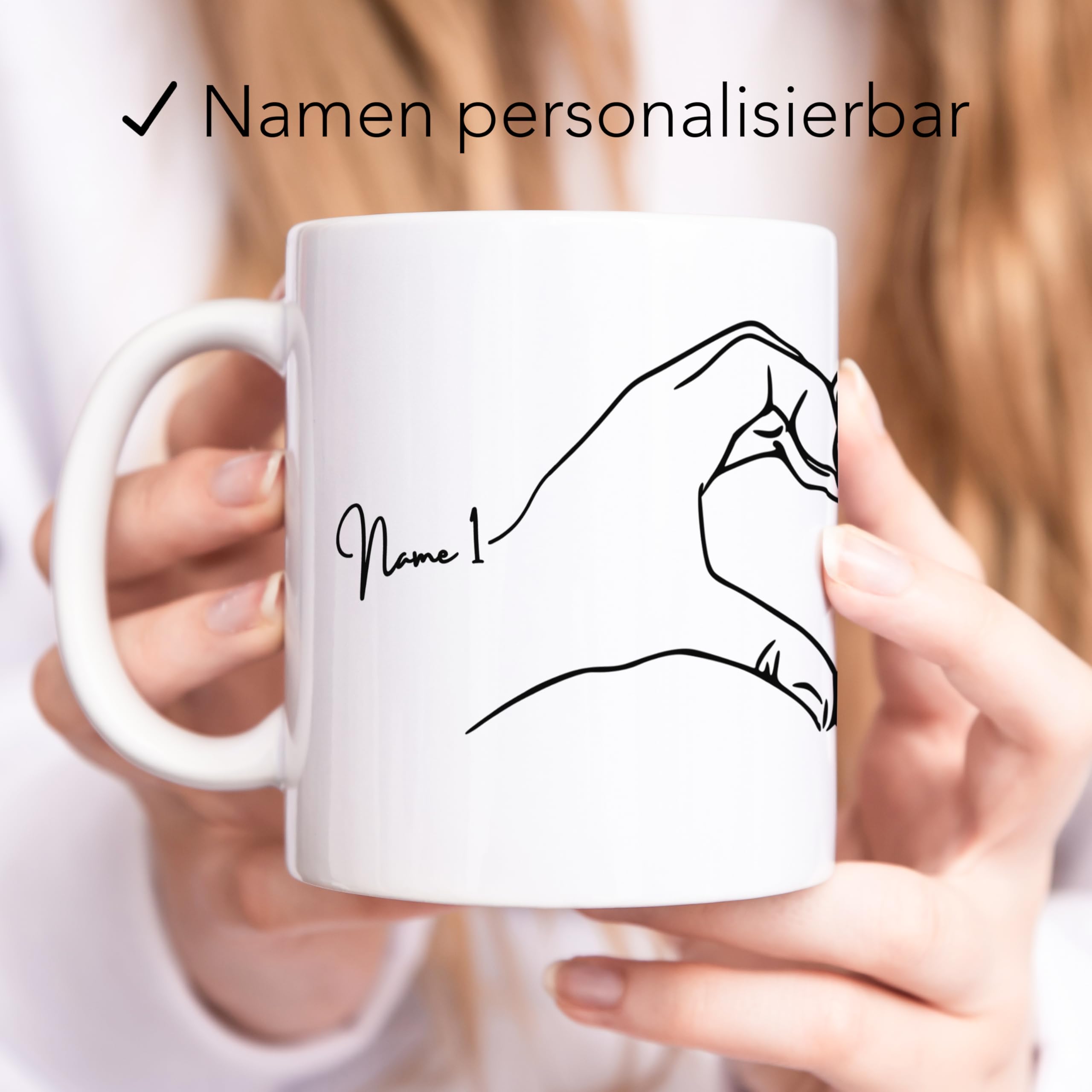 Partner Mugs For Couples Hand In Hand Personalised Mugs