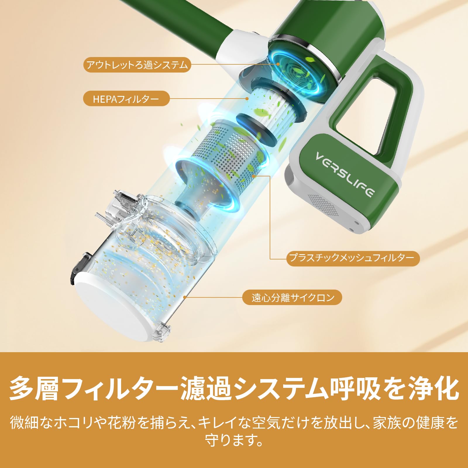 Amazon | 掃除機 コードレス 38000pa『2025新設計&超軽量』 サイクロン