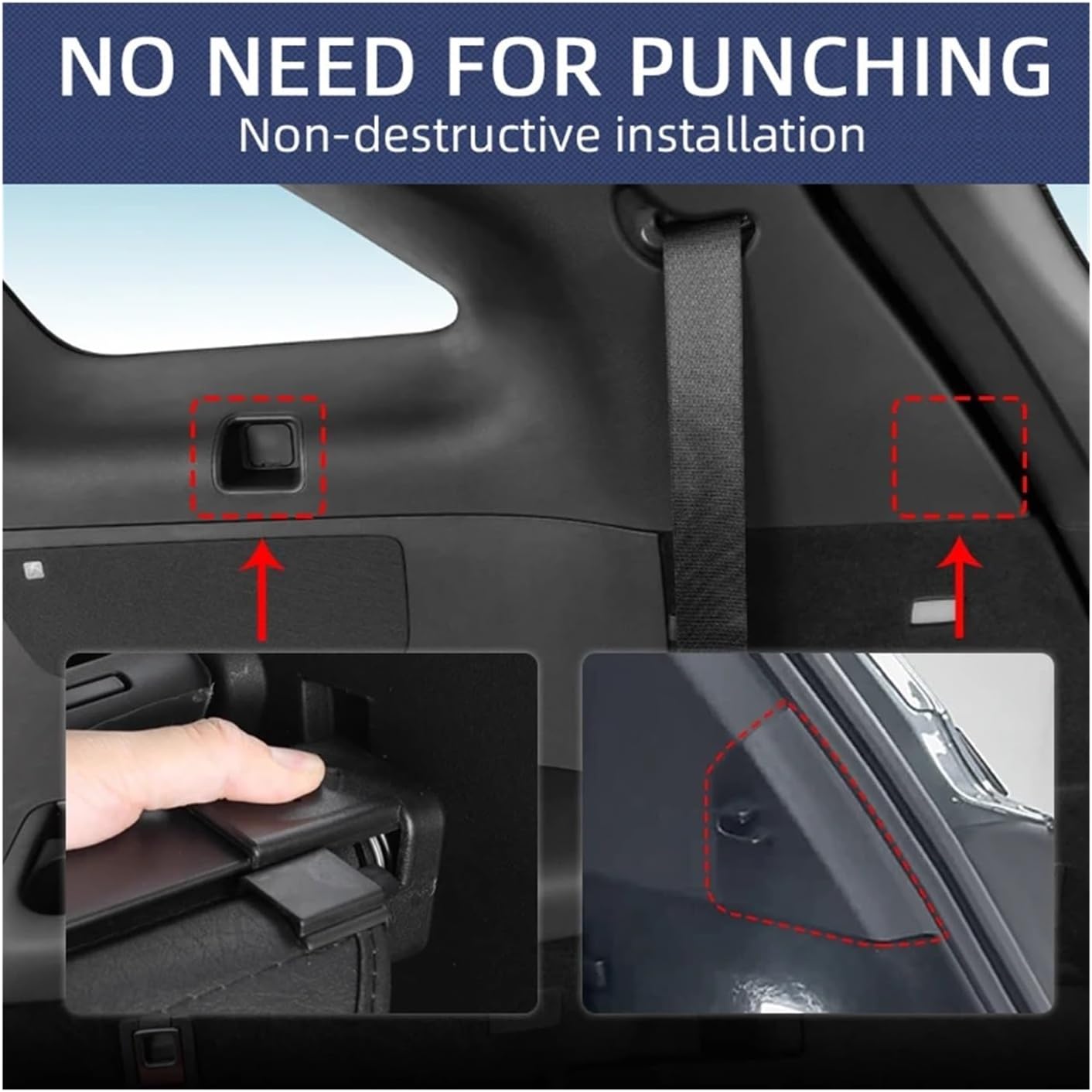 Runk Cargo Cover Parcel Rack Anti-Peeping Shield Privacy Sealion 8 Auto Interior Accessories Compatible with BYD Tang L 2025+ Retractable T(Carbon Fiber)