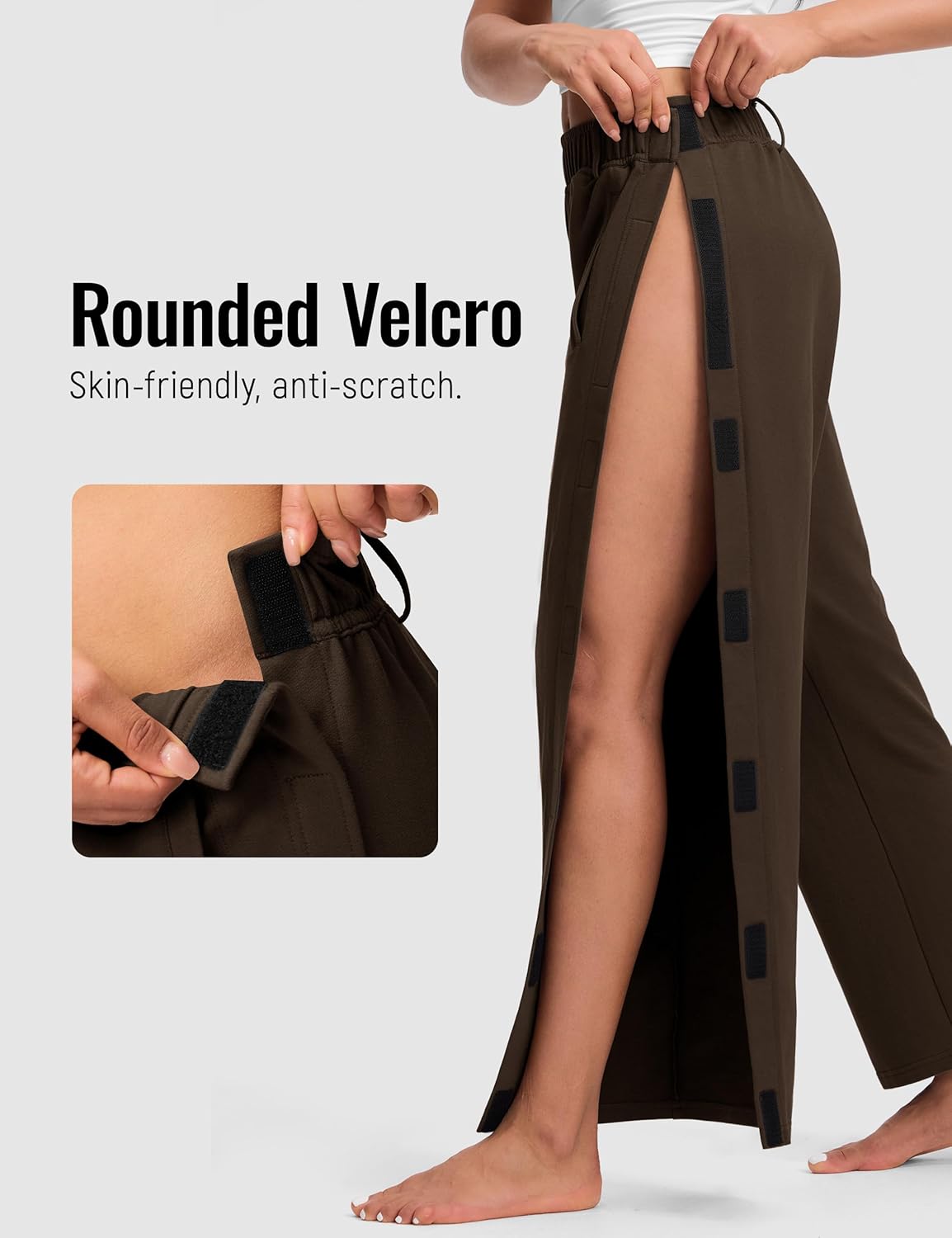 Tear Away Pants for Women Loose Side Full Open Sweatpants Pockets Breakaway Pant Post Surgery Adaptive Clothing - Image 3