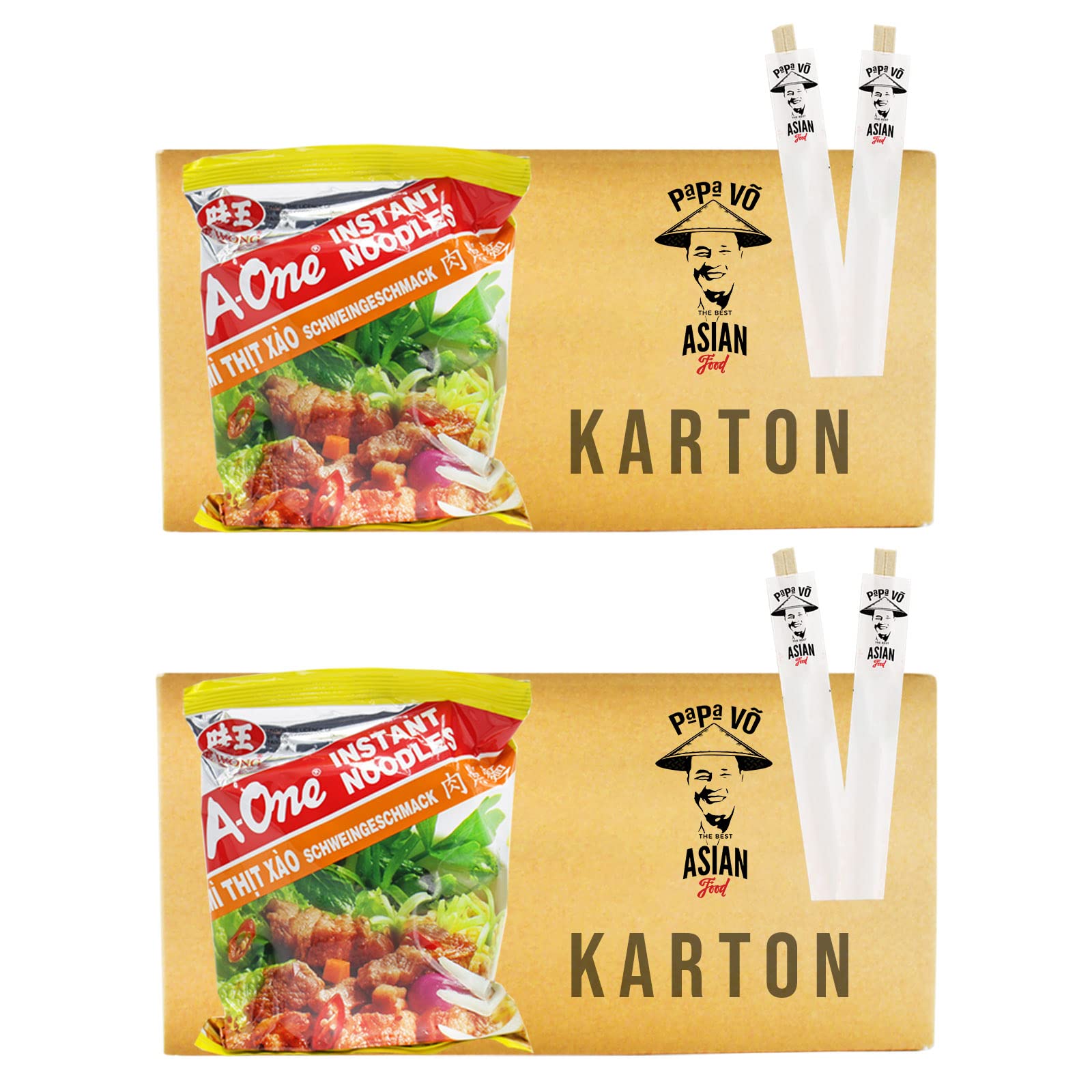 60er Pack (60x85g) A-One Instant Nudelsuppe Schweingeschmack (Papa Vo)