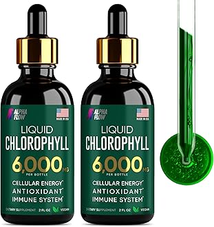 [2 Pack] Chlorophyll Liquid Drops 6000MG – Natural Liquid Chlorophyll Drops for Detox, Energy, Skin – Internal Deodorant – Vegan Chlorophyll Liquid Drops for Kids & Adults – US-made, Non-GMO - 4 Fl Oz