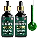 [2 Pack] Chlorophyll Liquid Drops 6000MG - Natural Liquid Chlorophyll Drops for Detox, Energy, Skin - Internal Deodorant - Vegan Chlorophyll Liquid Drops for Kids & Adults - US-made, Non-GMO - 4 Fl Oz