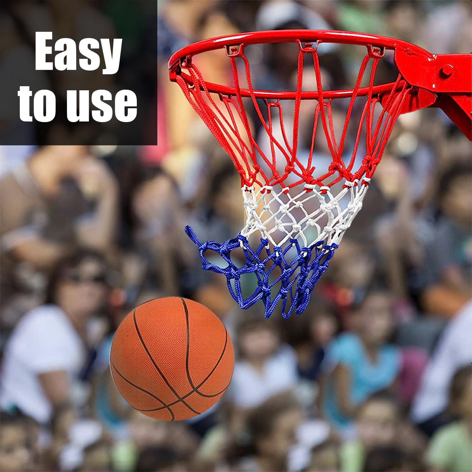 4 reti da basket, rete da basket professionale, rete da basket portatile, adatta per campi scolastici, basket, interni ed esterni (50 cm)