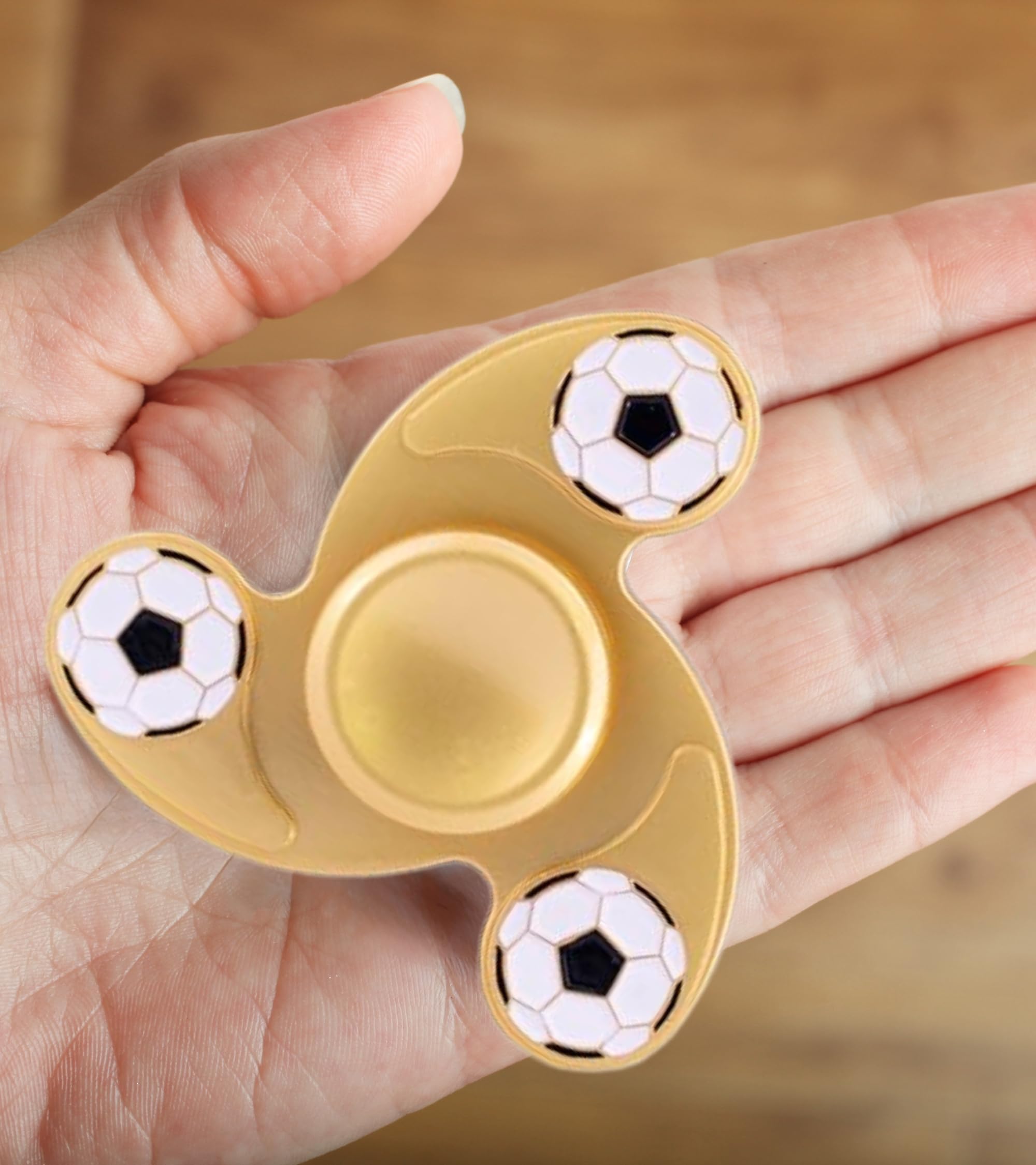 Premsons® Hand Spinner Desk Toy - High Speed Smooth Finger Spin Sensory Fidget Stress Relief Game Play for Kids & Adults - Birthday Party Gift - Metal - Gold + Black 1