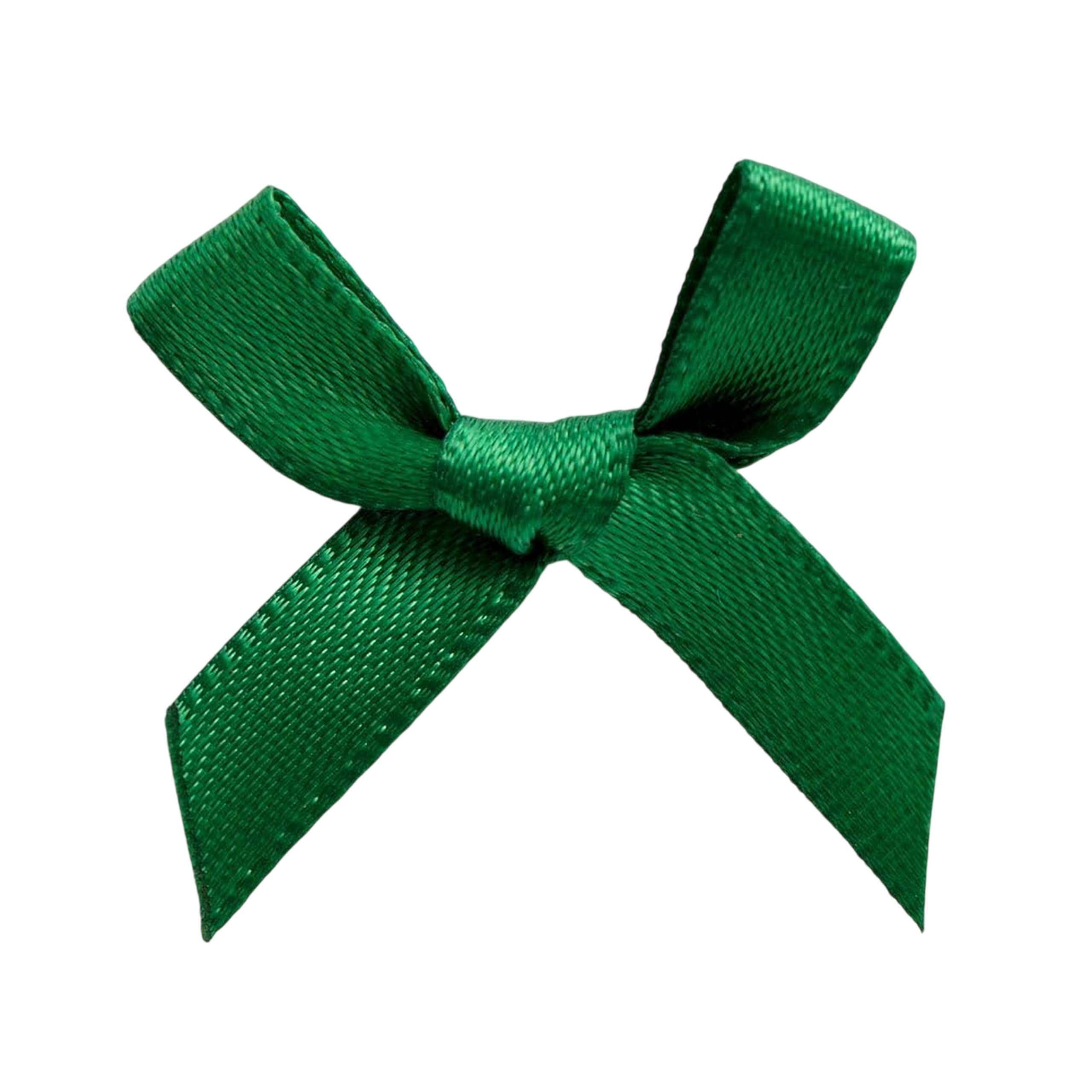 Italian Options Mini Satin Ribbon Bows, Small Bow Decorations for Crafts, Gifts, Hampers, Hair Bow, Wedding Stationery, Floristry, Christmas, Cakes, Crafting, Bottle Green, 100 Pack, 3 cm — image 1