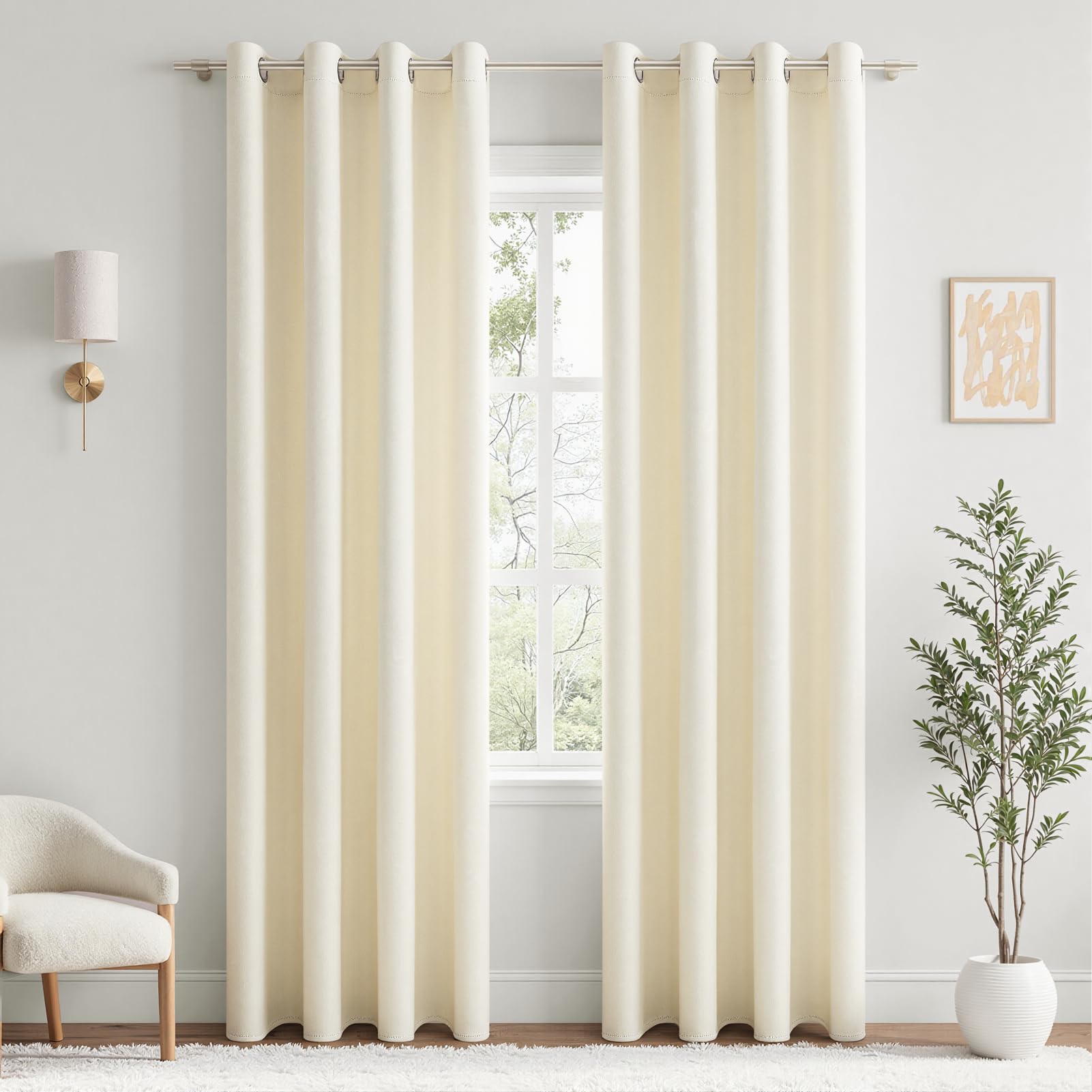 MRTREES Thermal Blackout Curtains for Window Interior Bedroom Living Room Modern 2 Pieces 55x88 Inch Thermal Insulated Cold Warm Interior Curtains Including — image 1