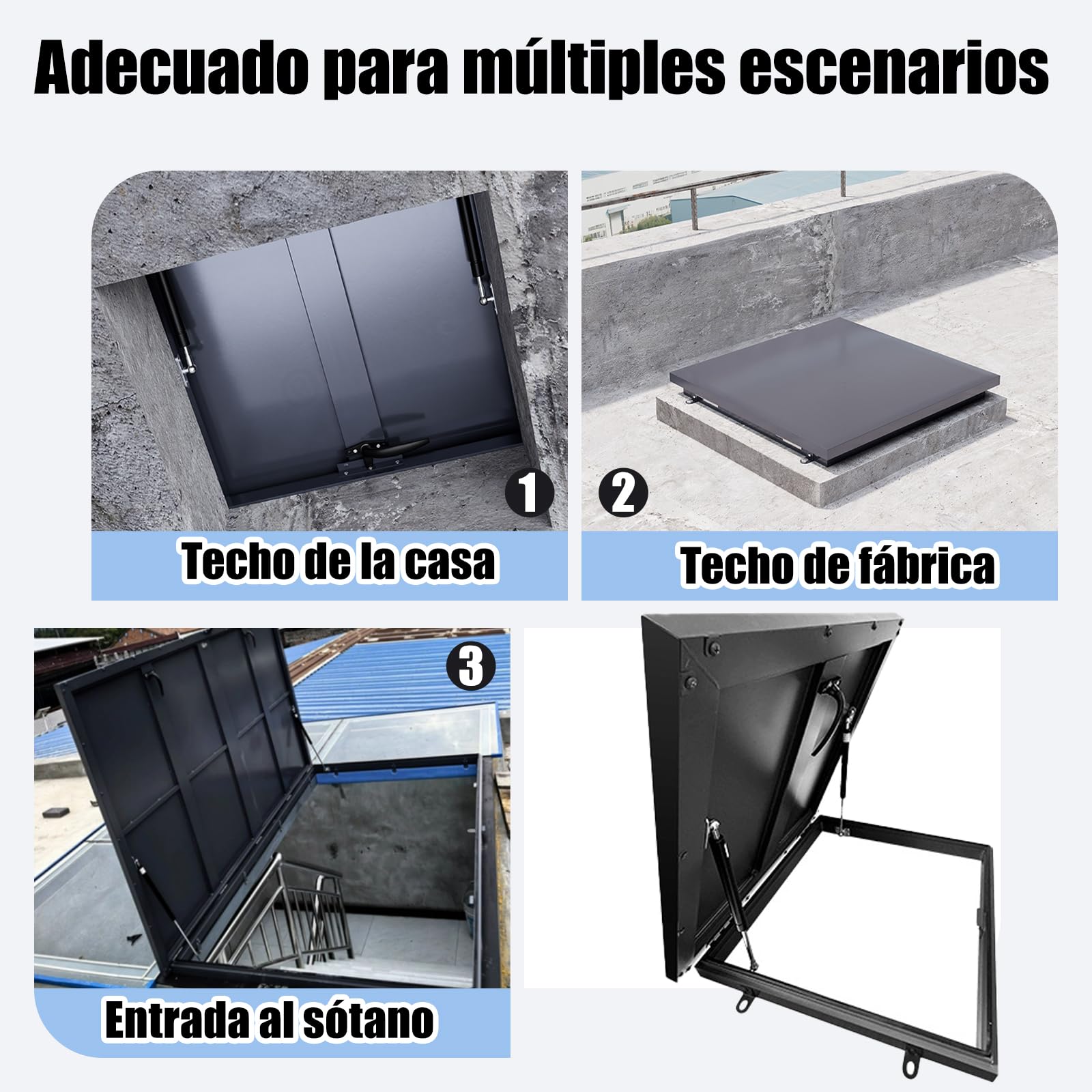 Trampilla De Suelo Placa De Cubierta De Escotilla De Tejado,Trampilla De Suelo Tapa De Salida De áTico Resistente(Interior:750 * 750mm/Exterior:860 * 860mm/Dimensiones Personalizables)