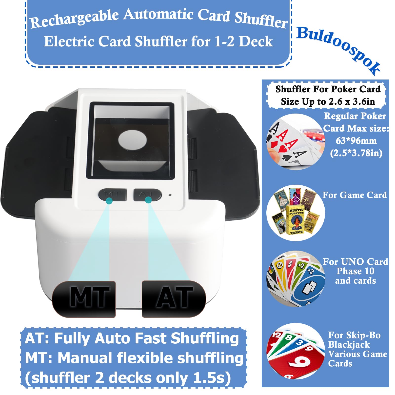 Mélangeur De Cartes Automatique 2 Jeux, USB/Batería Melangeur De Carte électronique Pour Poker - Foto 10