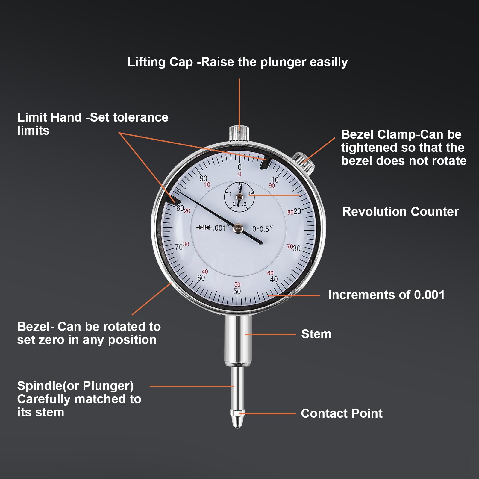 Conjunto de medidores de orificio de precisión de 5.1-15.2 cm, precisión de 0 cm, medidor de orificio para medición del cilindro del motor, desgaste del cilindro y herramienta de medición fuera de
