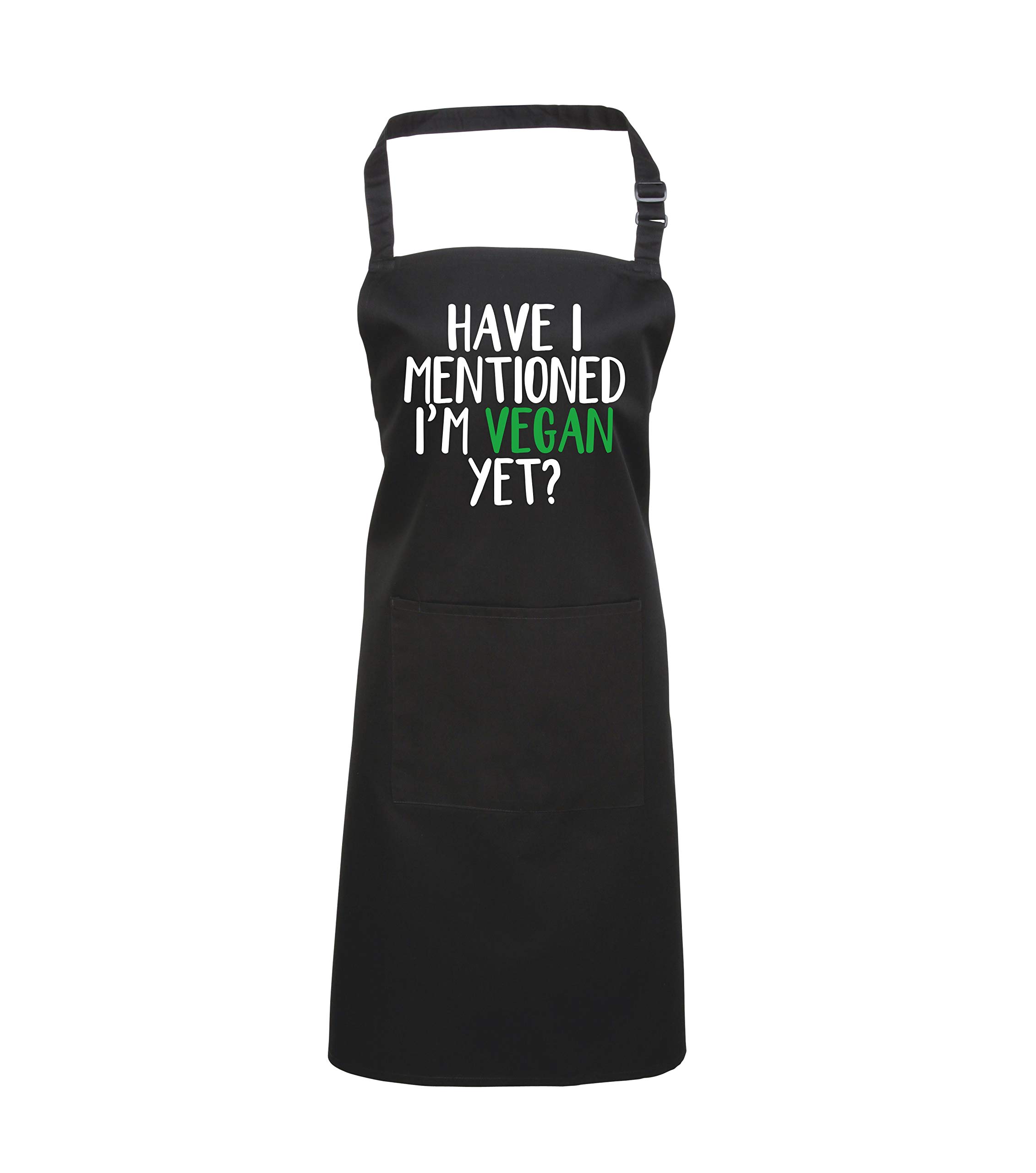 Edward Sinclair Black Apron 'Have I Mentioned I'm Vegan Yet?' With White & Green Print