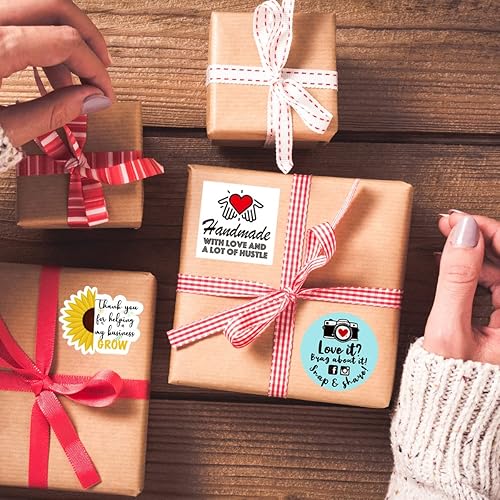 Miniatura 7 de Hecho a mano con calcomanías de amor, calcomanías de agradecimiento, calcomanías hechas a mano, calcomanías para pequeñas tiendas, calcomanías de