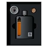 Glass Hip Flask for Men – Modern Whiskey & Liquor Pocket Flask with Cork & Silicone Lid Liners, Durable Silicone Covered, Firm Grip – Single Shot 3.4oz (100ml) Black