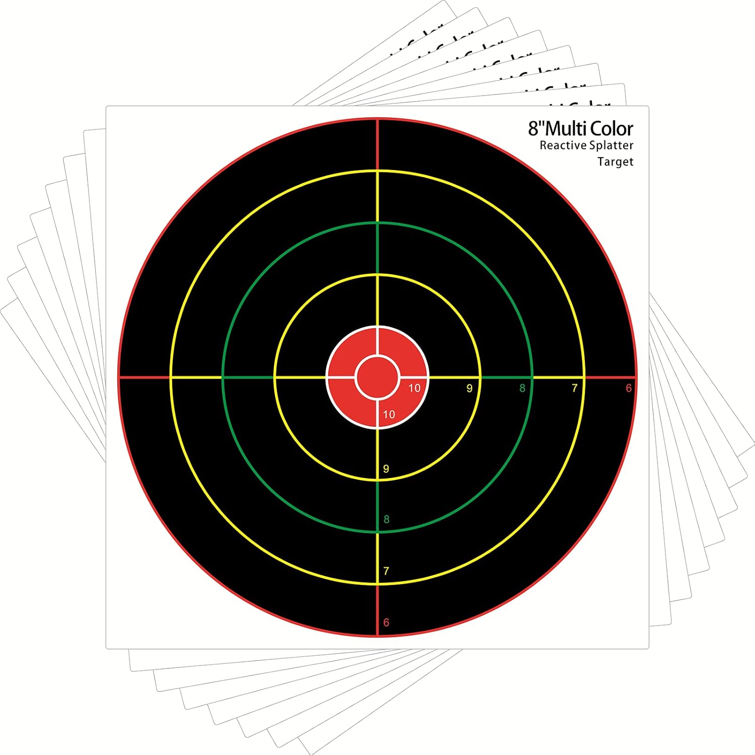 Hybsk 8 Inch Reactive Targets Splatter Self Adhesive Colorful Shooting