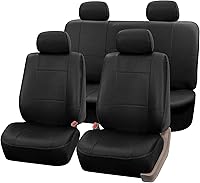 Vista 6 de FH Group PU001114 + F11306 - Juego completo de fundas de asiento de piel sintética (beige) - Ajuste universal para automóviles, camiones y SUV