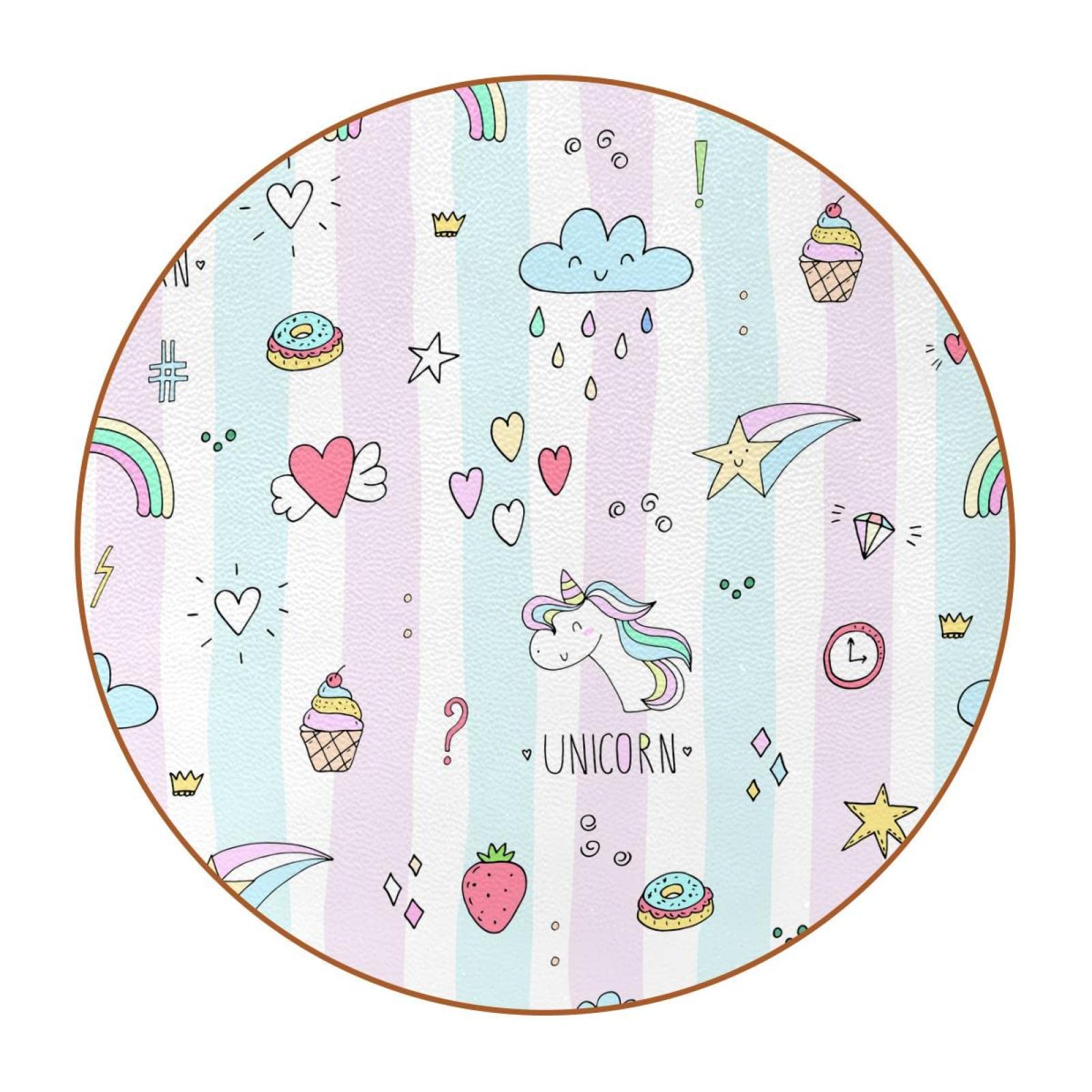 Sous-verres fraise décor de bureau original, lot de 6 sous-tasses circulaires à offrir